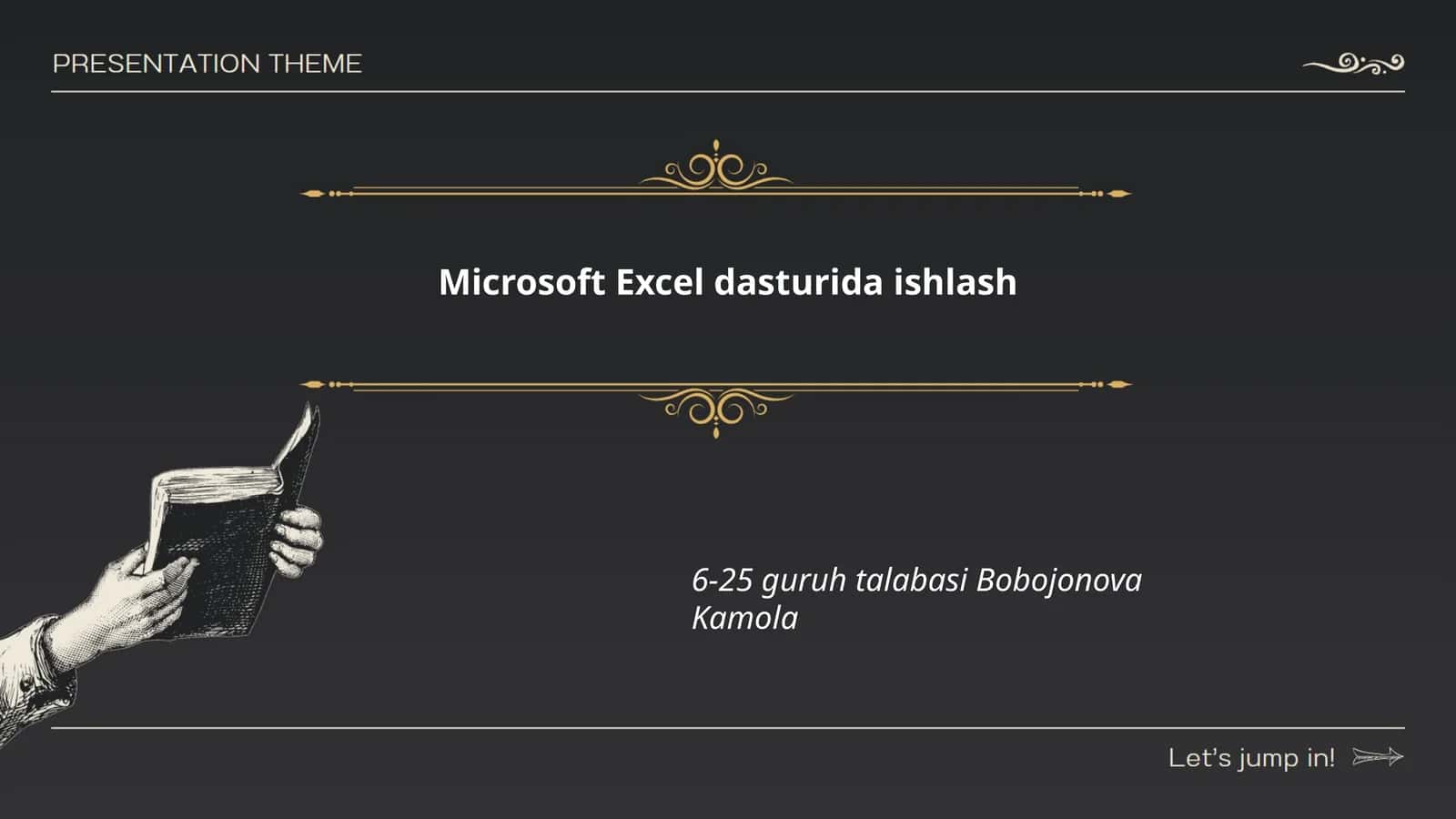 Microsoft Excel dasturida ishlash 1