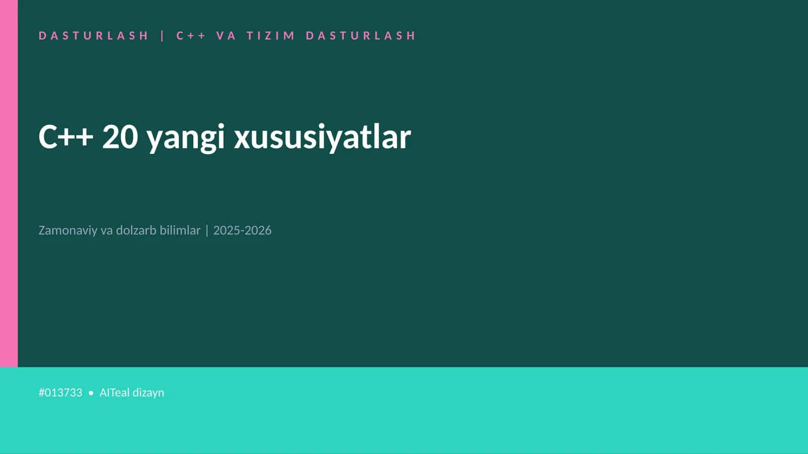 C++ VA TIZIM DASTURLASH 1