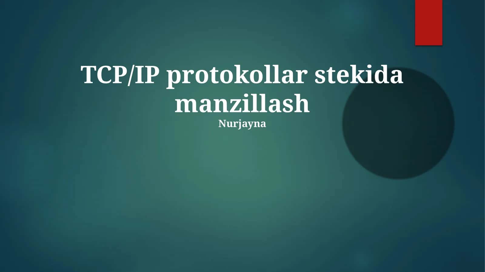 TCP/IP protokollar stekida manzillash 1