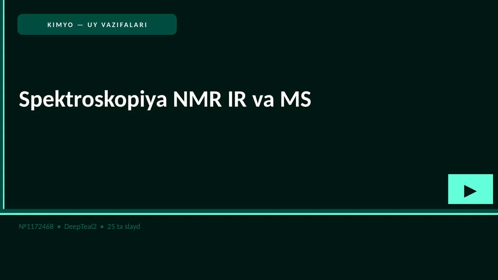KIMYO — UY VAZIFALARI 1