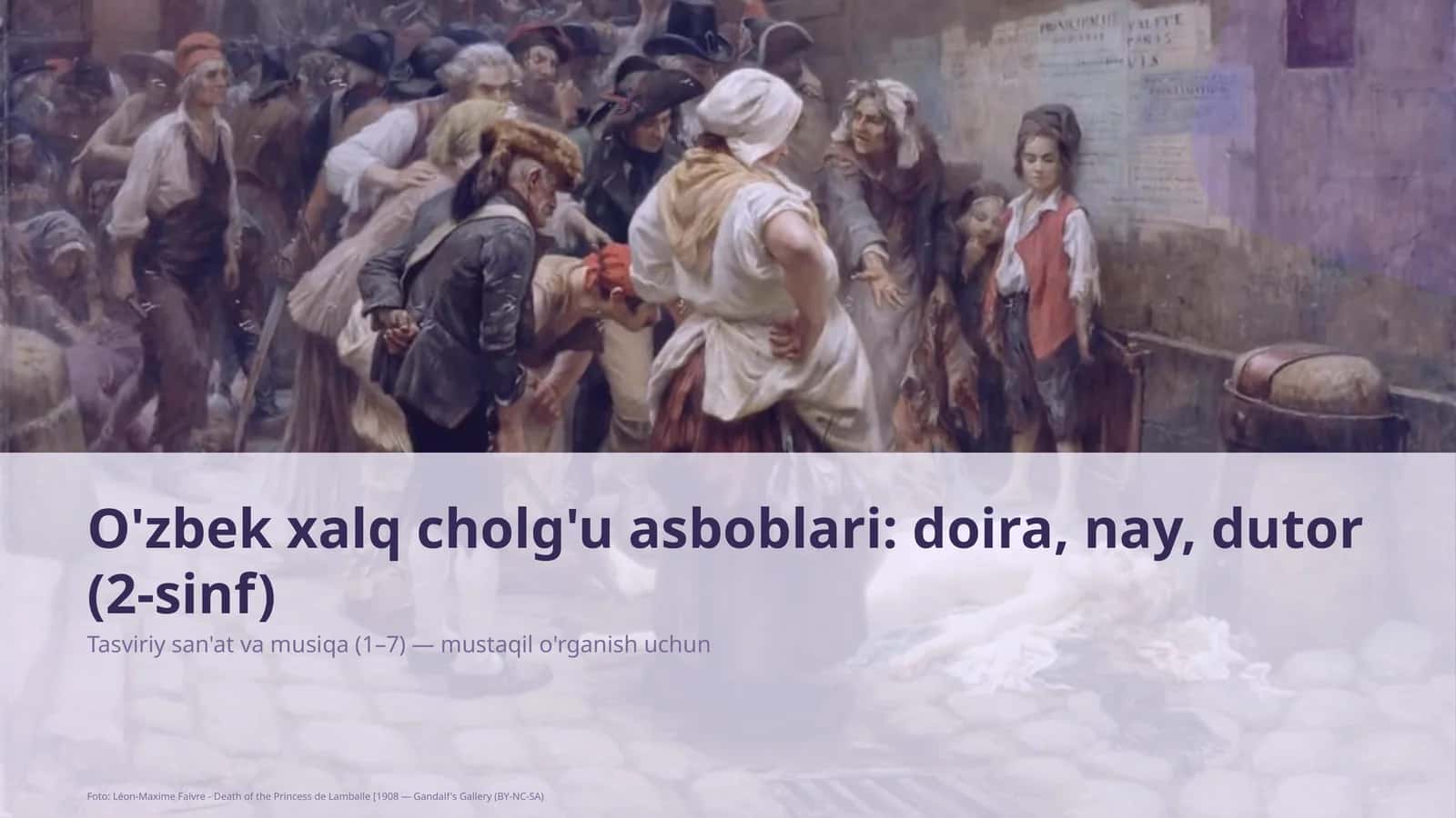 O'zbek xalq cholg'u asboblari: doira, nay, dutor (2-sinf) 1