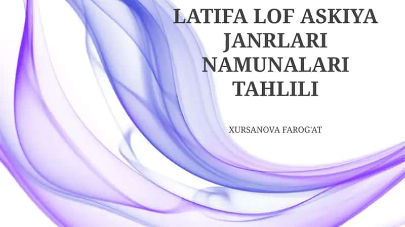 LATIFA LOF ASKIYA JANRLARI NAMUNALARI TAHLILI 1