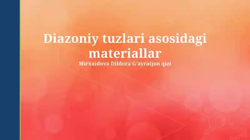 Diazoniy tuzlari asosidagi materiallar