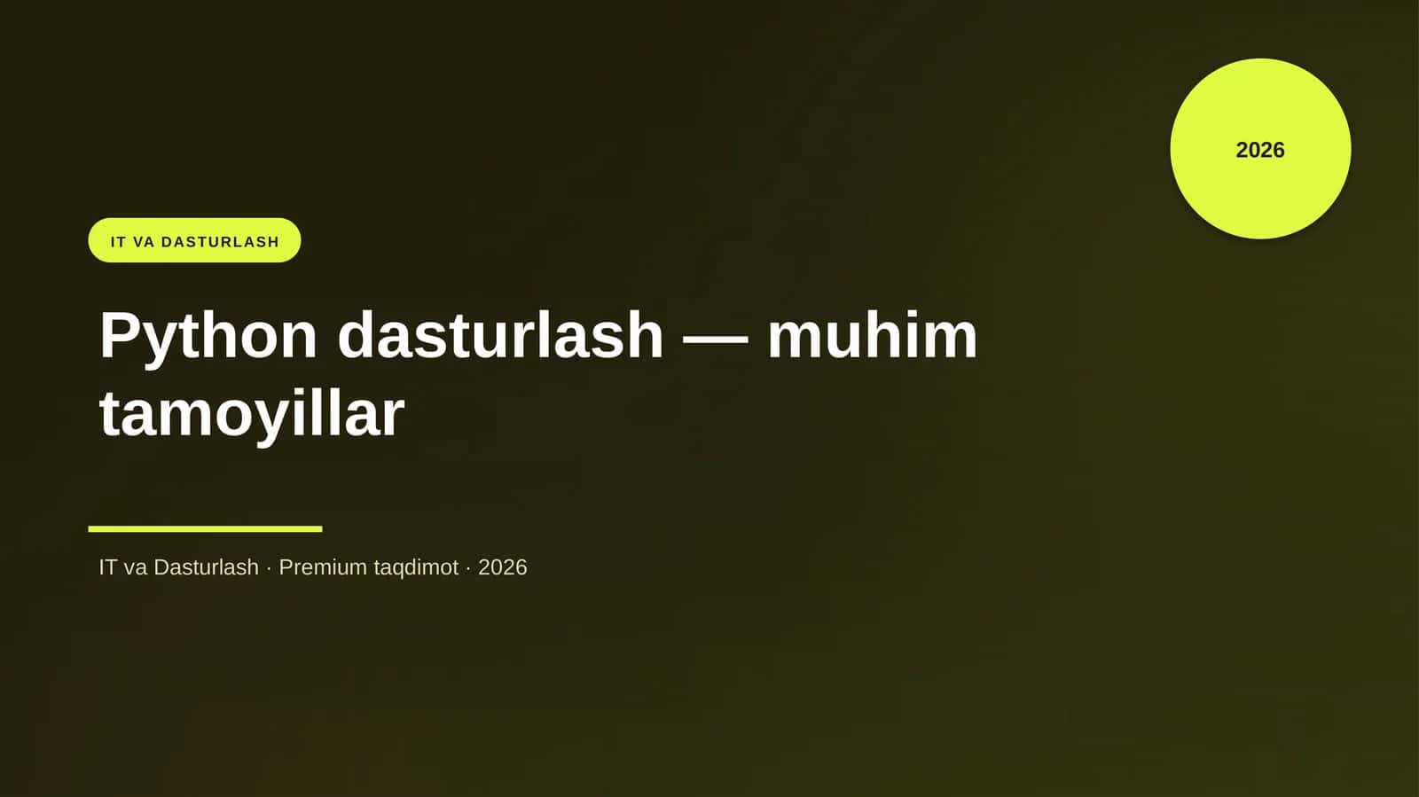 Python dasturlash — muhim tamoyillar 1