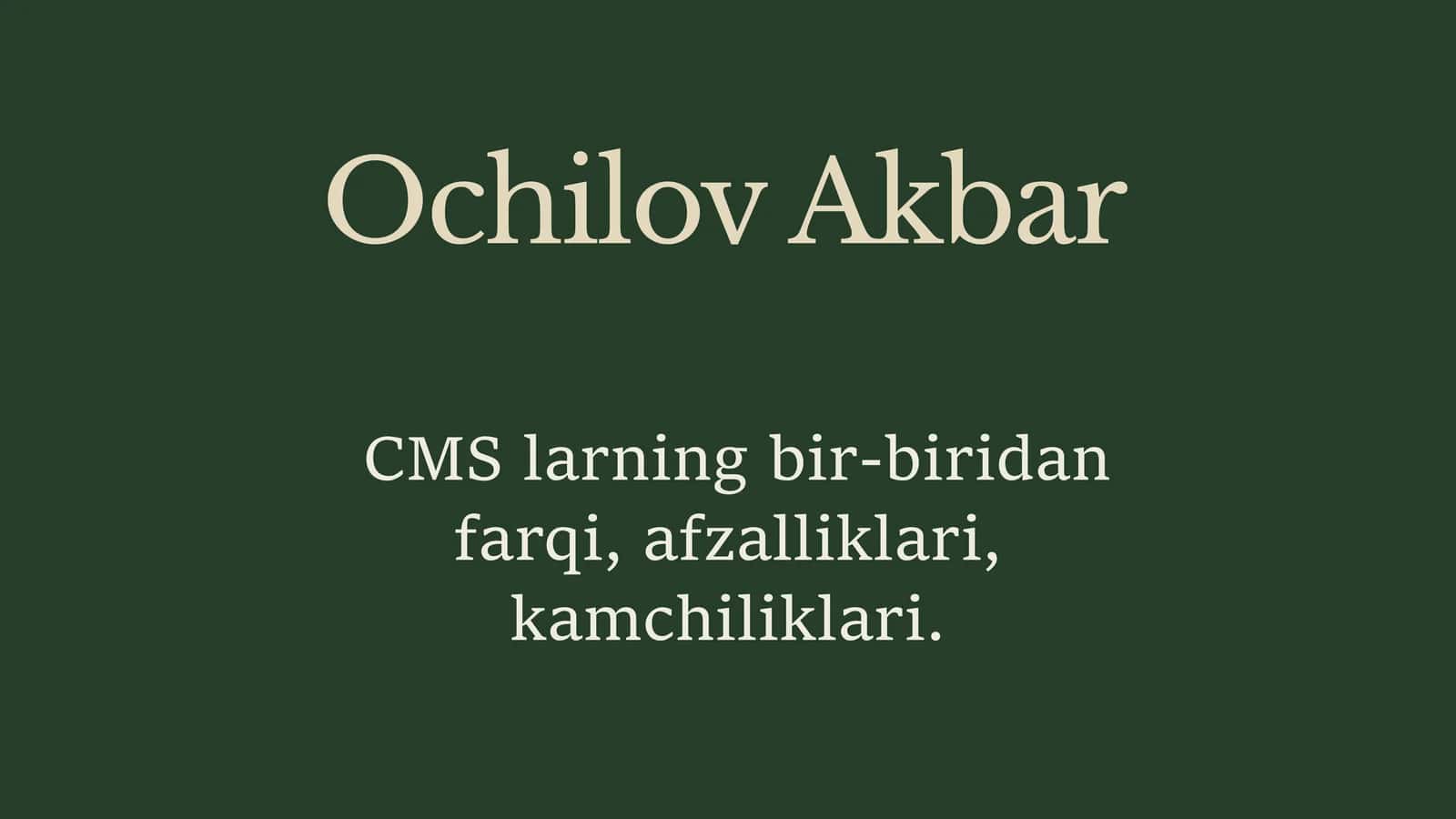 Content Management System (CMS) 1