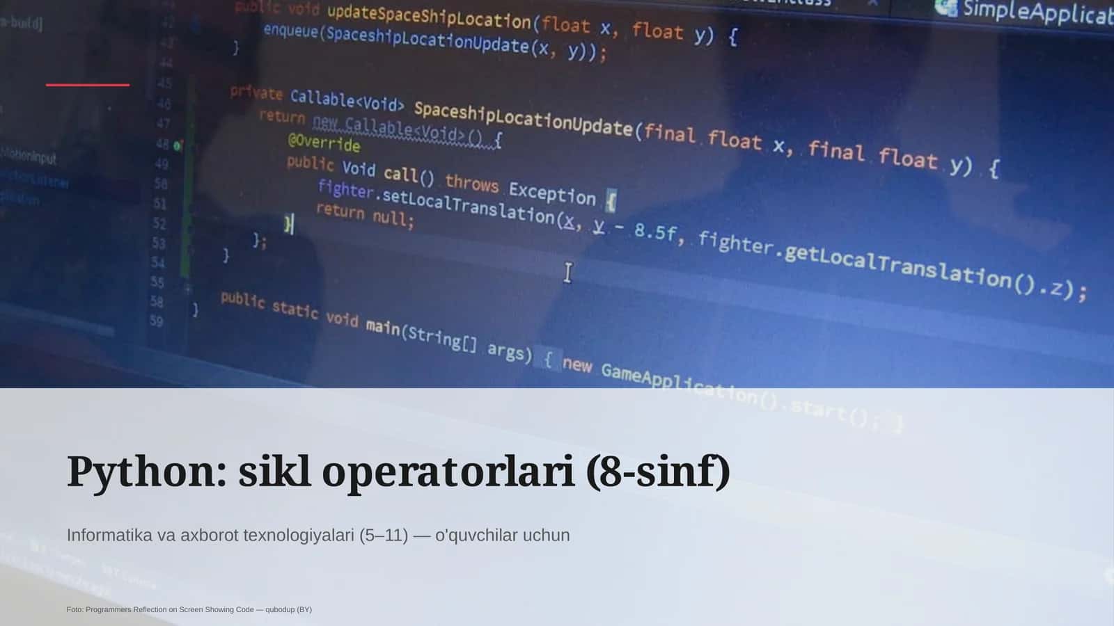 Python: sikl operatorlari (8-sinf) 1