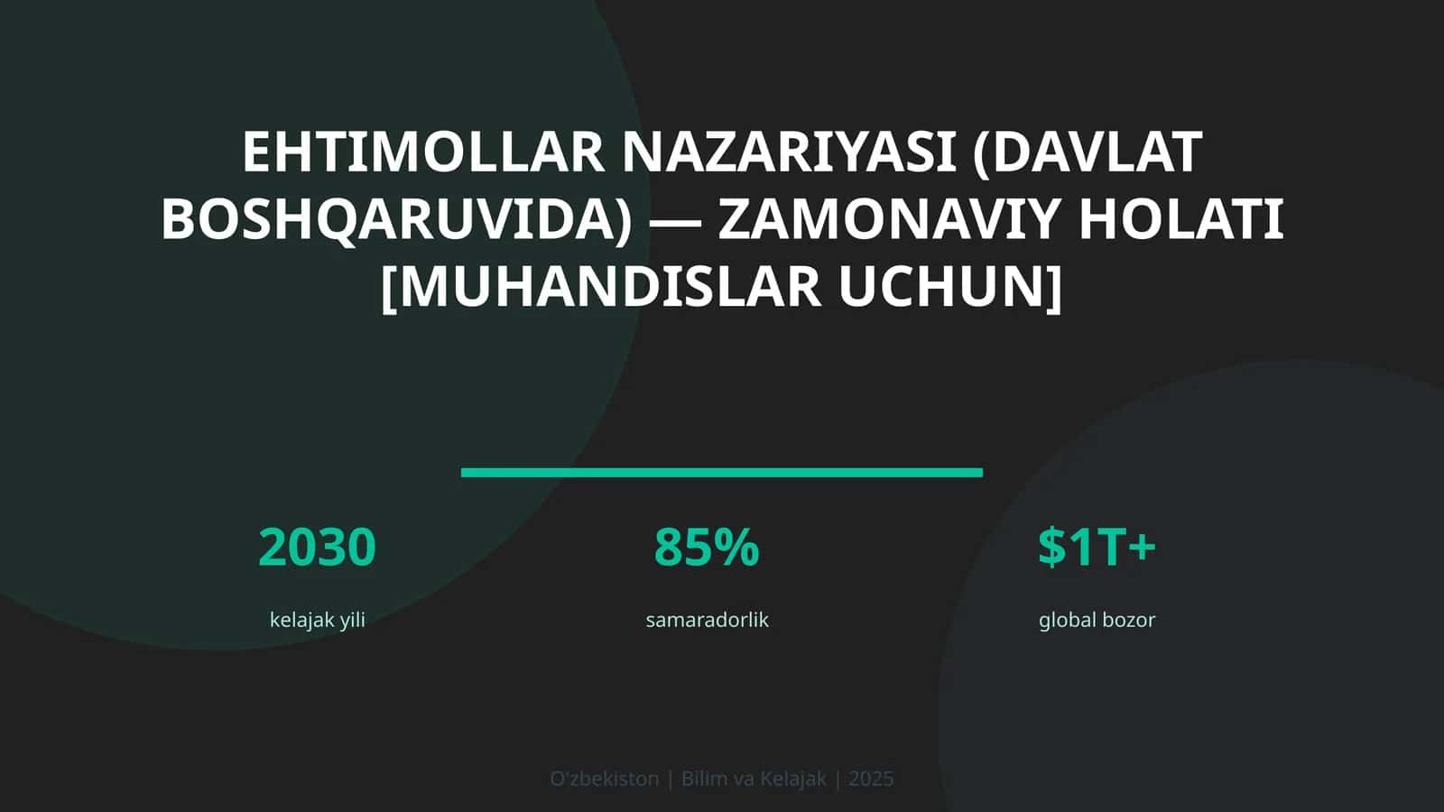 Ehtimollar nazariyasi (davlat boshqaruvida) — zamonaviy holati [muhandislar uchun] 1