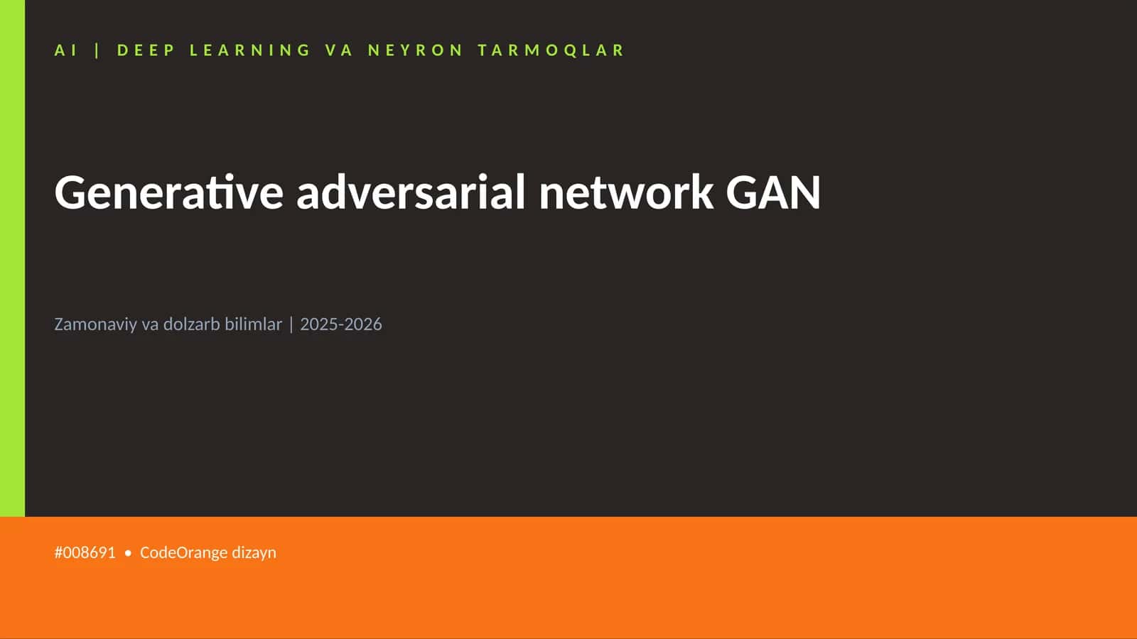Generative adversarial network GAN 1