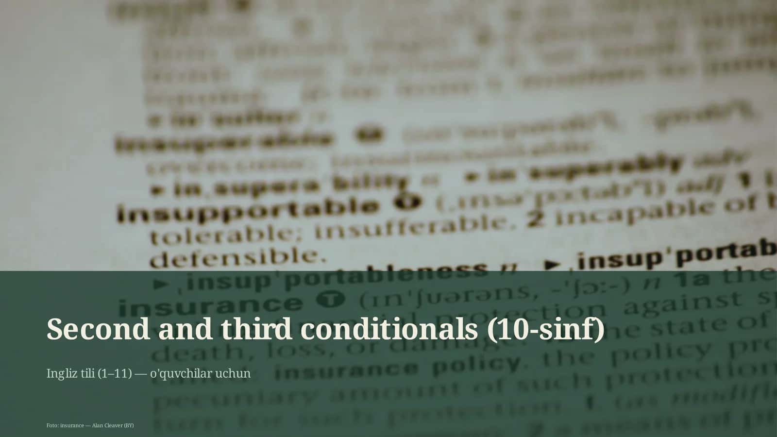 Second and third conditionals (10-sinf) 1