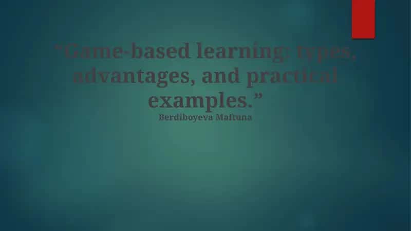Game-Based Learning 1