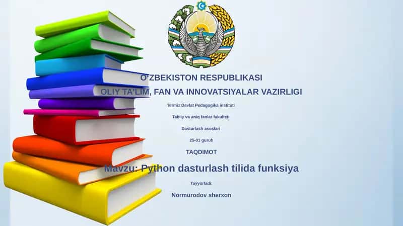 Python dasturlash tilida funksiya 1