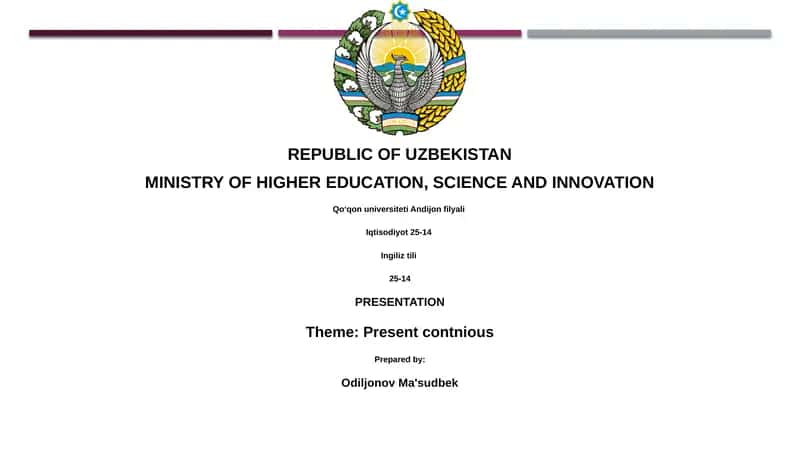 Presentation on Present Continuous 1