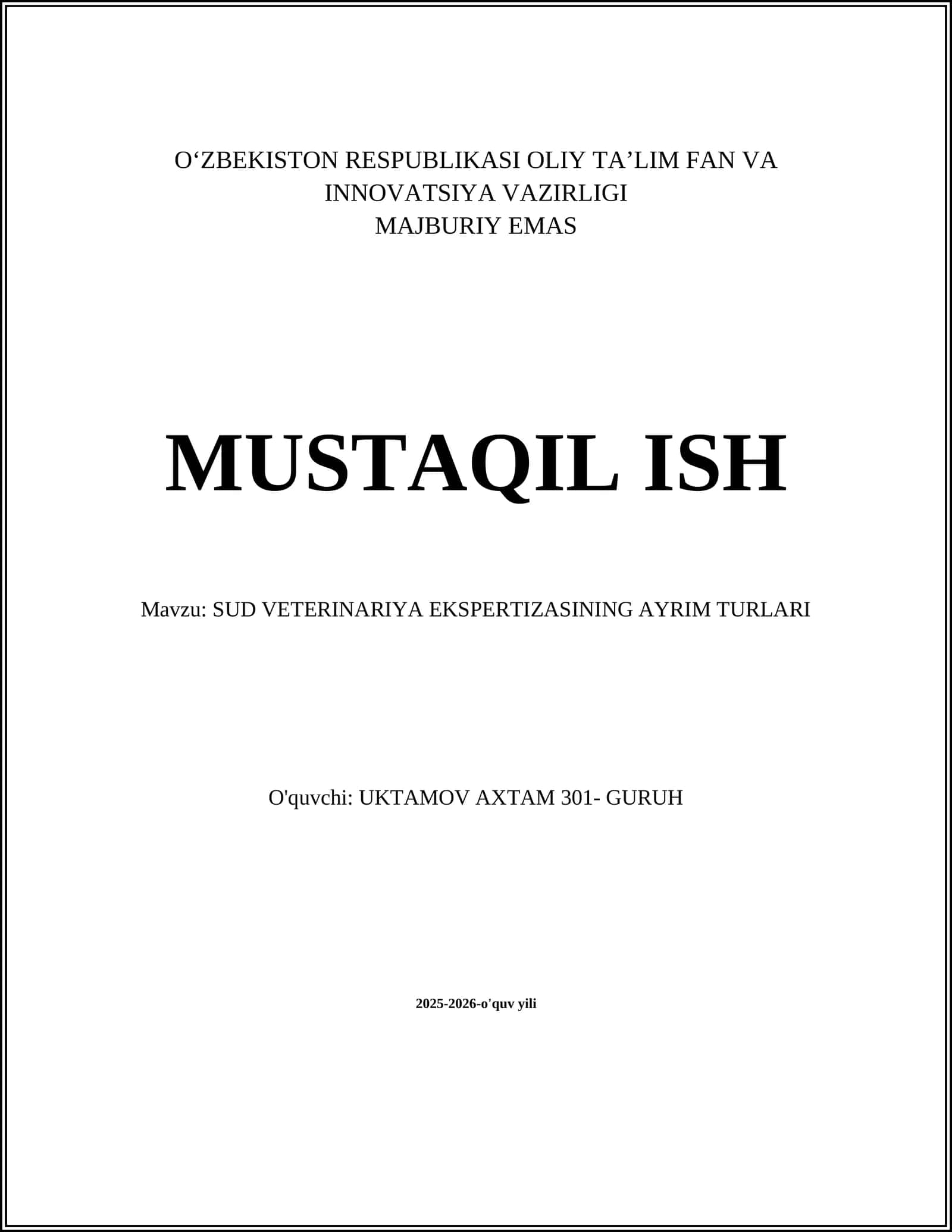 SUD VETERINARIYA EKSPERTIZASINING AYRIM TURLARI 1