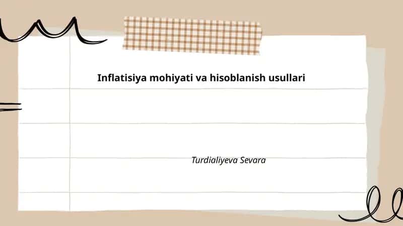 Inflatisiya mohiyati va hisoblanish usullari 1