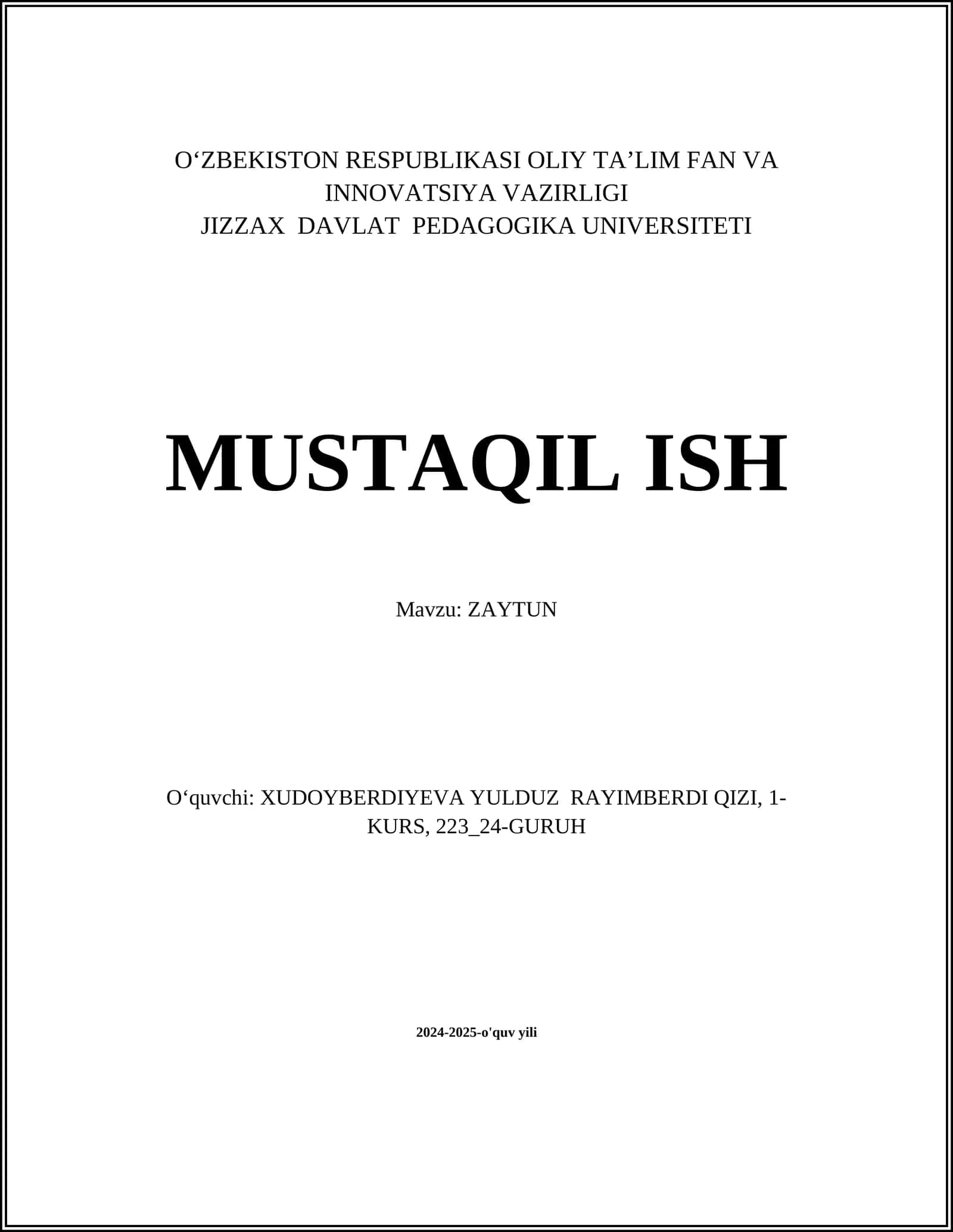ZAYTUN 1
