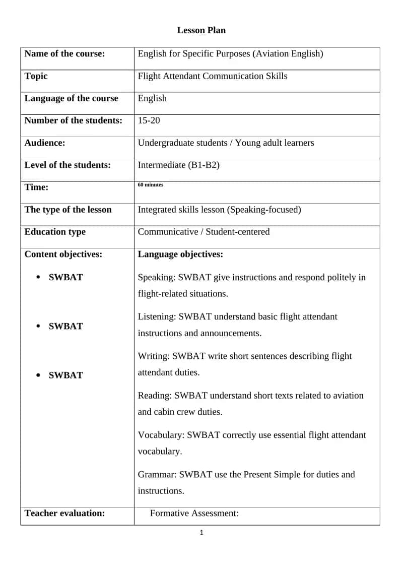 Lesson Plan 1