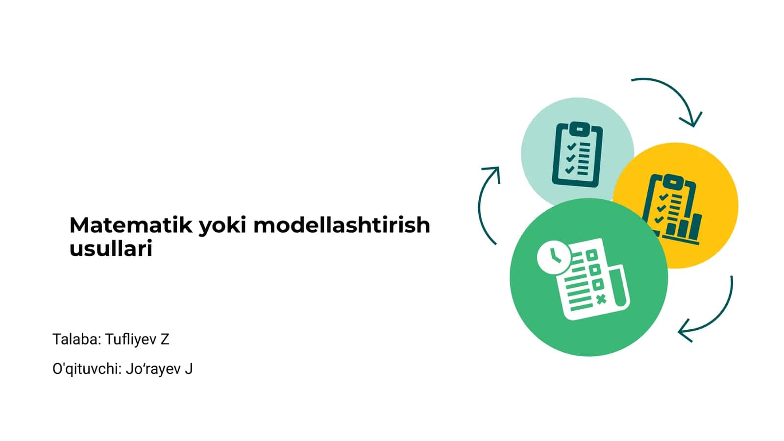 Matematik va Modellashtirish Usullari 1