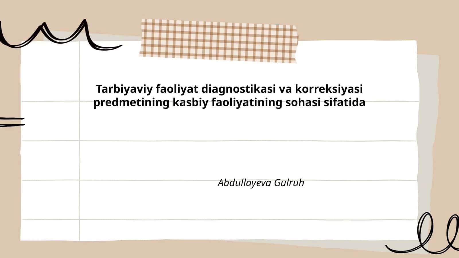 Tarbiyaviy Faoliyat Diagnostikasi va Korreksiyasi 1