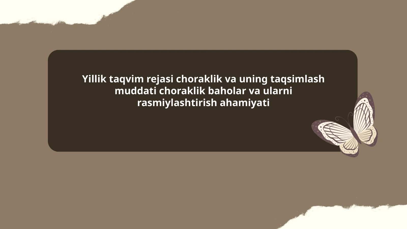 Yillik taqvim rejasi 1