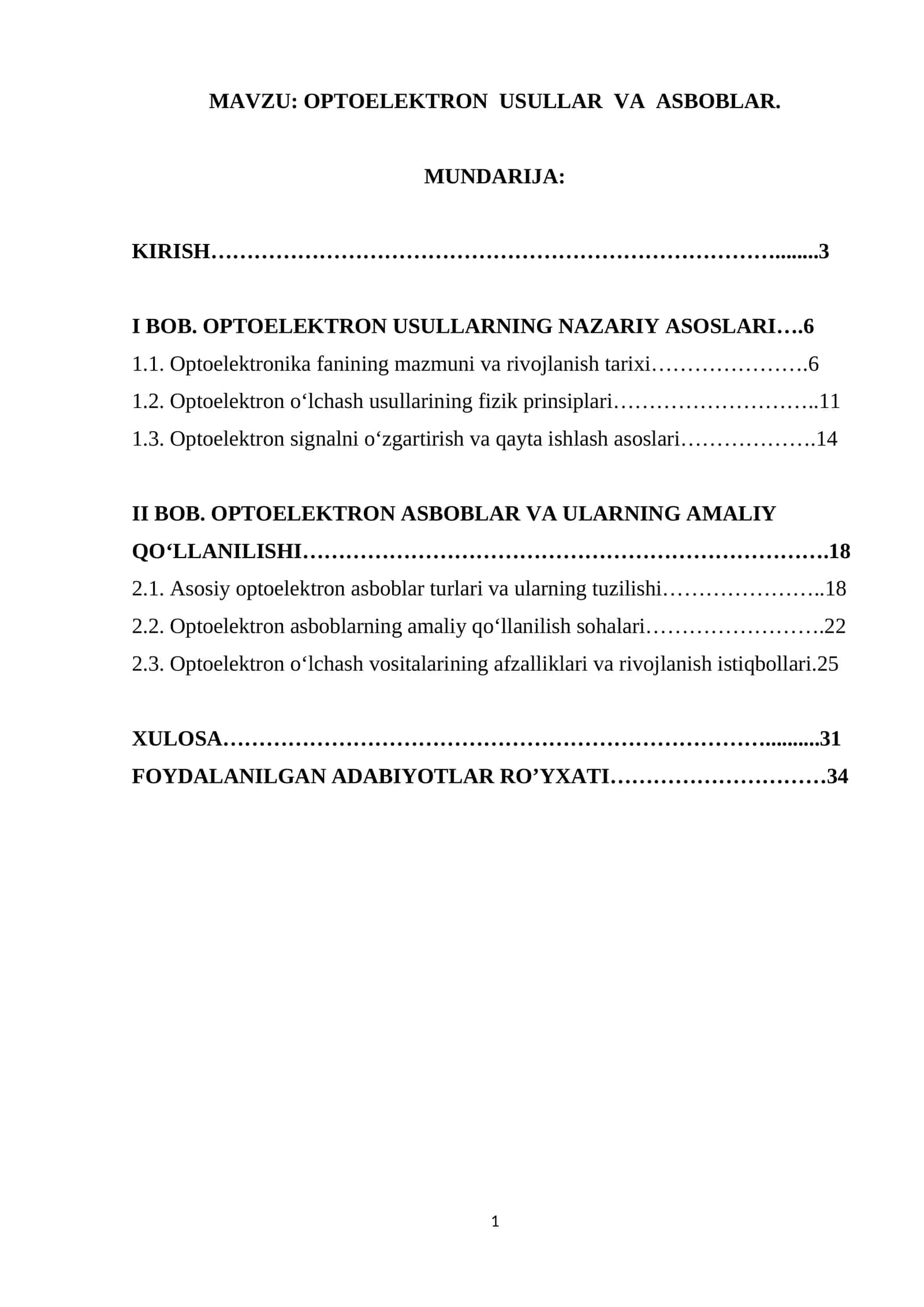 OPTOELEKTRON  USULLAR  VA  ASBOBLAR. 1
