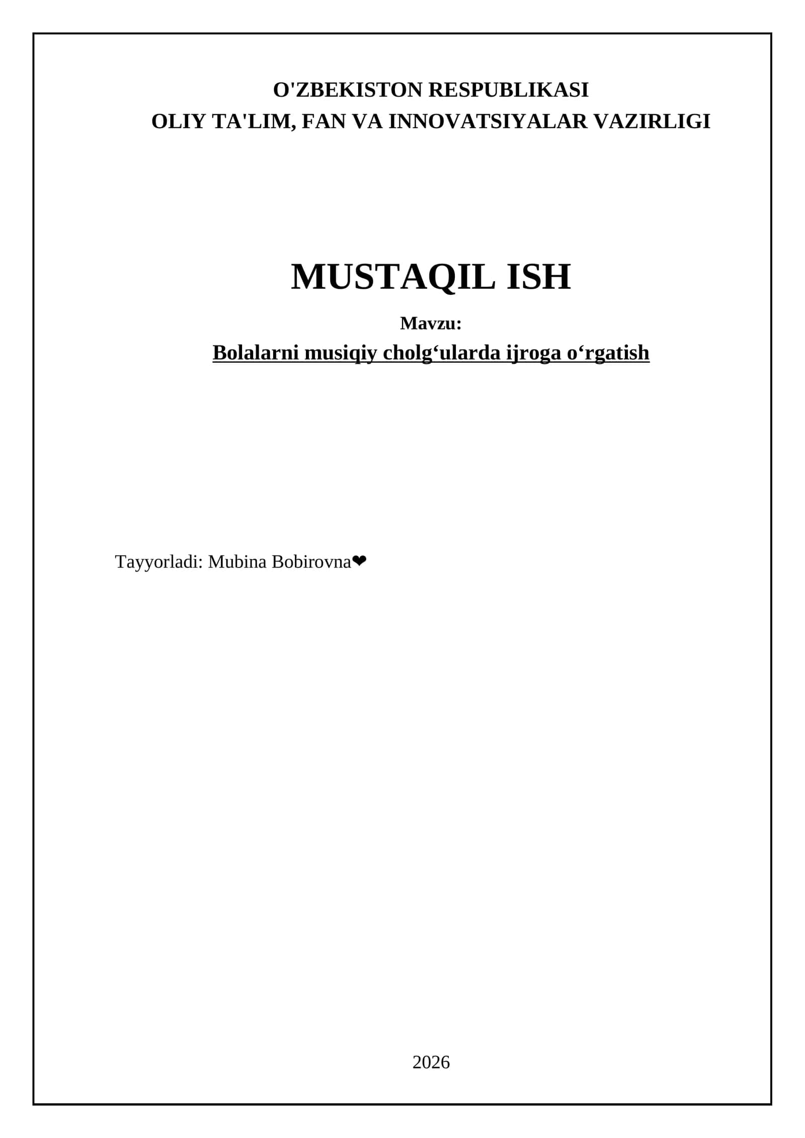 Bolalarni musiqiy cholg‘ularda ijroga o‘rgatish 1