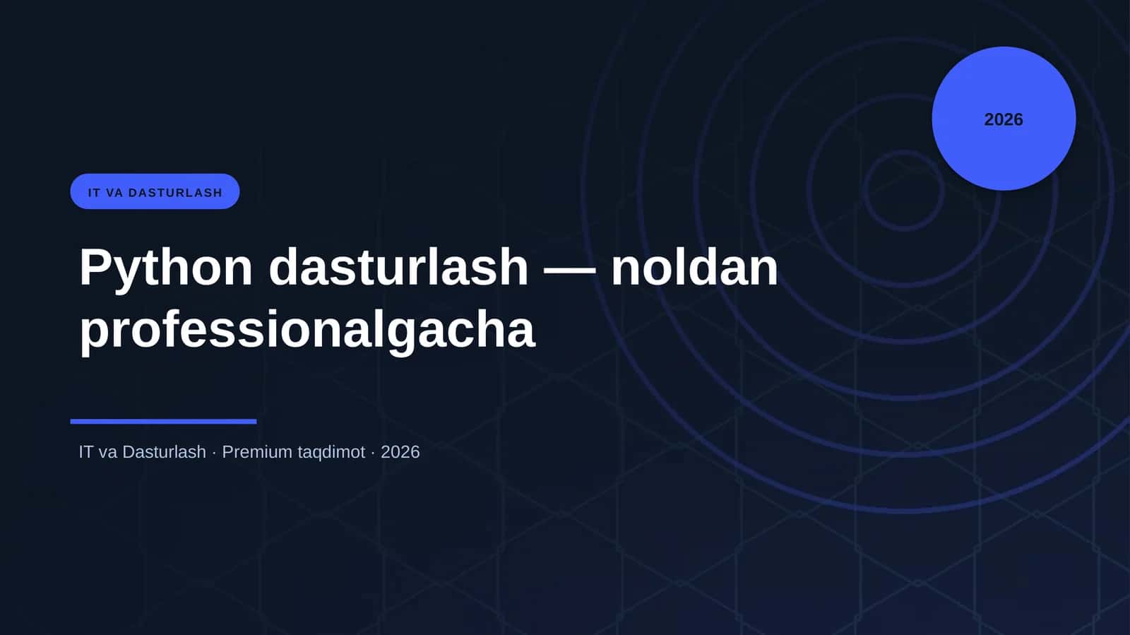 Python dasturlash — noldan professionalgacha 1
