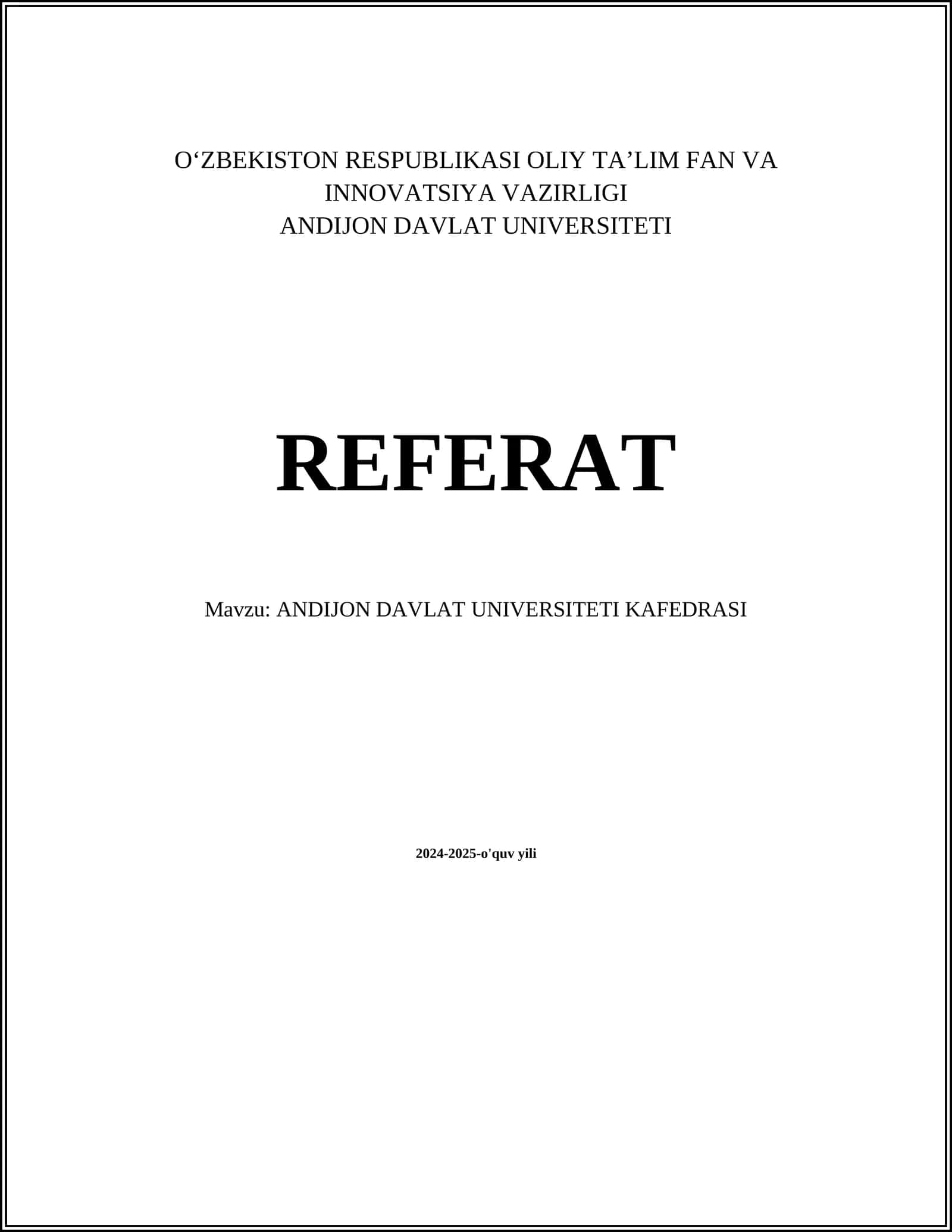 ANDIJON DAVLAT UNIVERSITETI KAFEDRASI 1