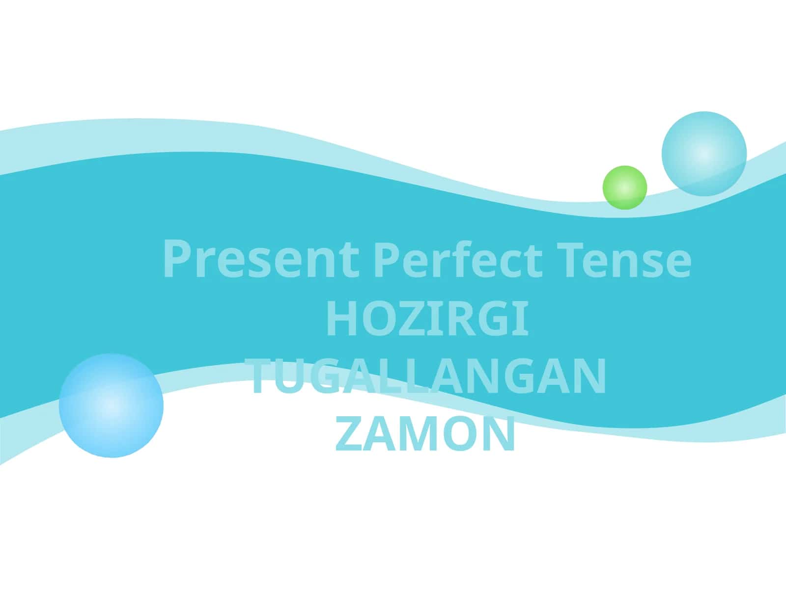 Present Perfect Tense 1