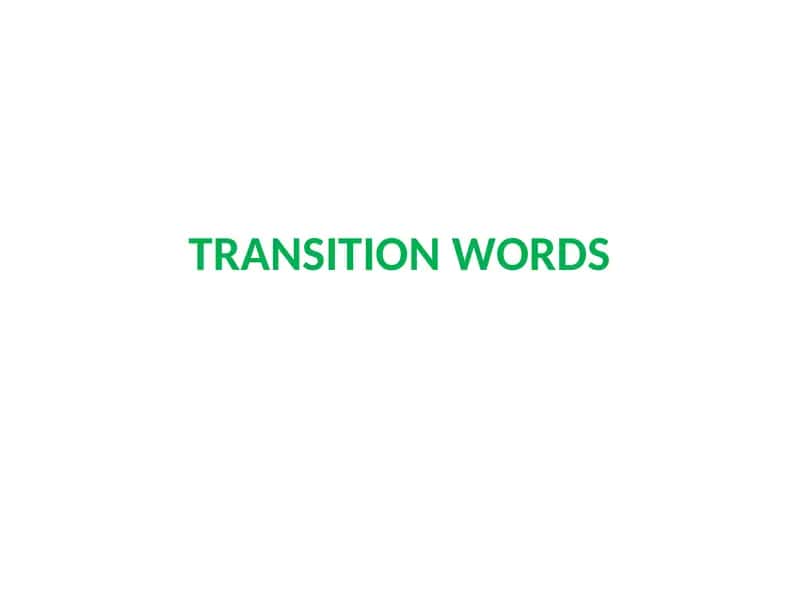 Transition Words 1