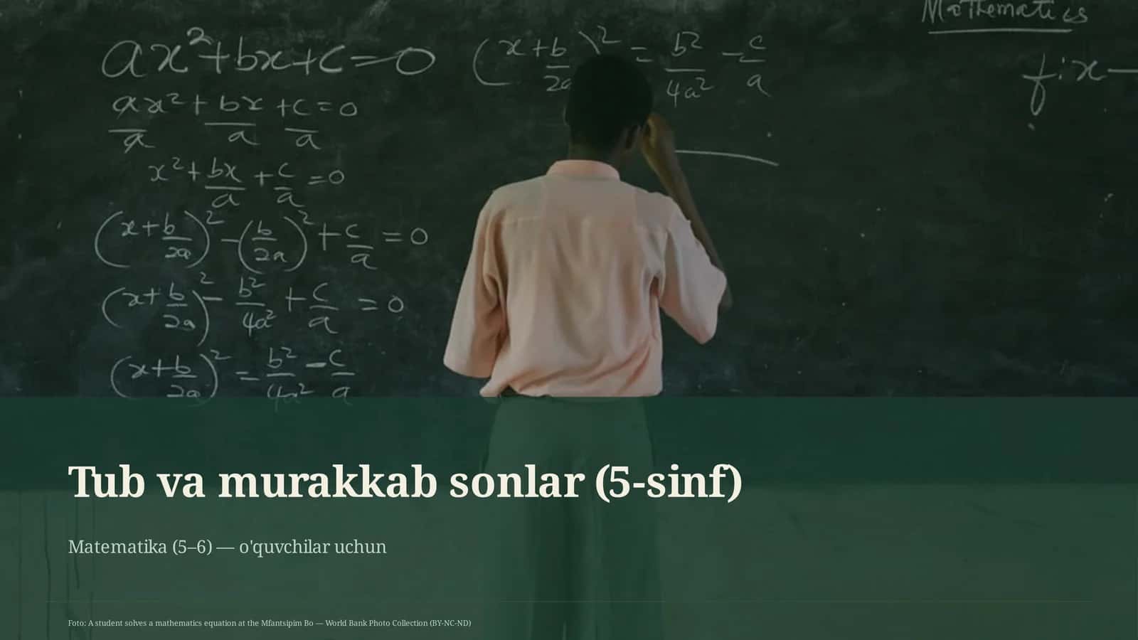 Tub va murakkab sonlar (5-sinf) Matematika (5–6) — o'quvchilar uchun 1