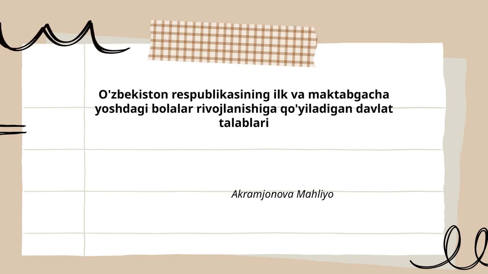 O'zbekiston respublikasining ilk va maktabgacha yoshdagi bolalar rivojlanishiga qo'yiladigan davlat talablari 1