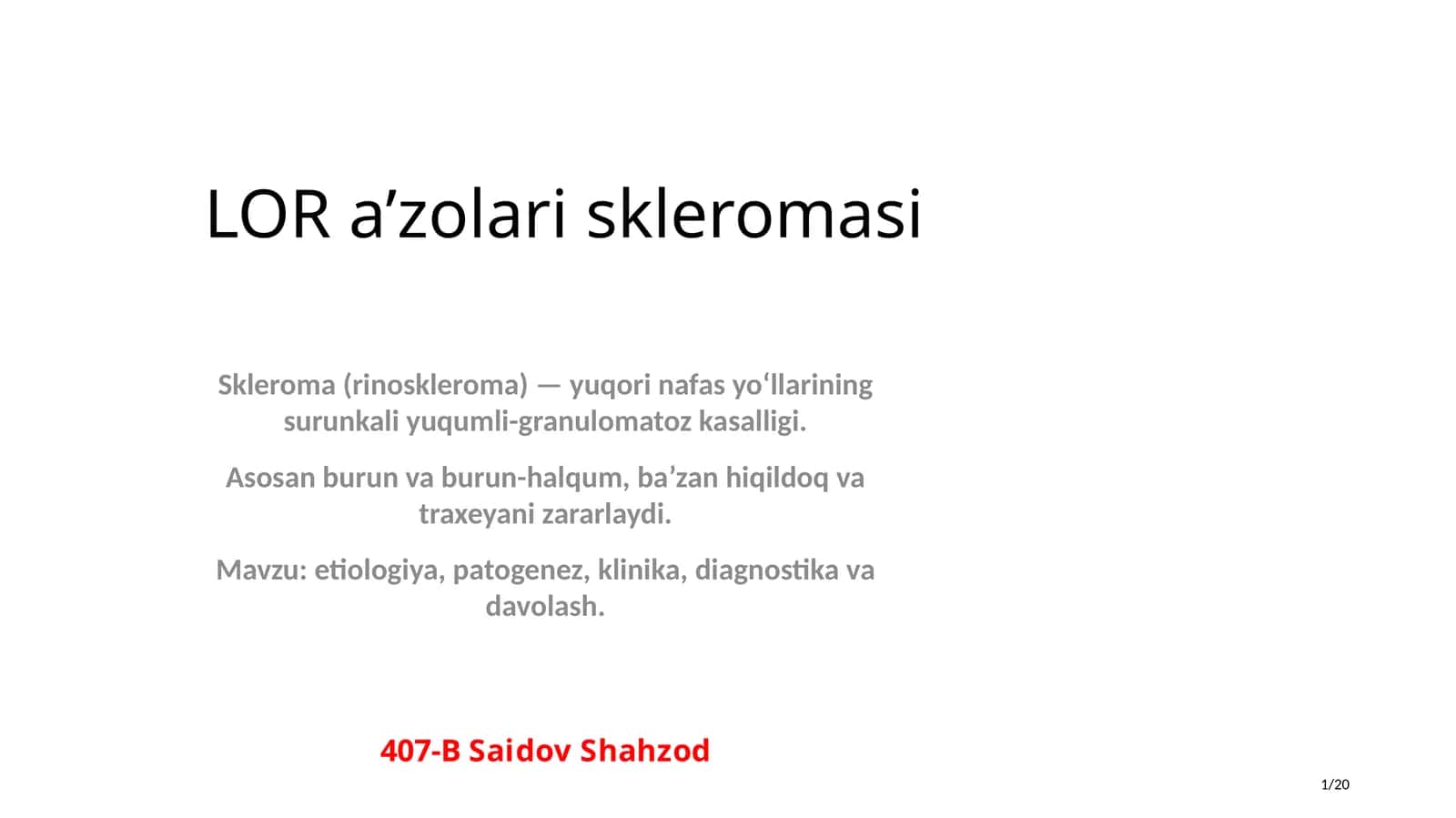 LOR a’zolari skleromasi 1