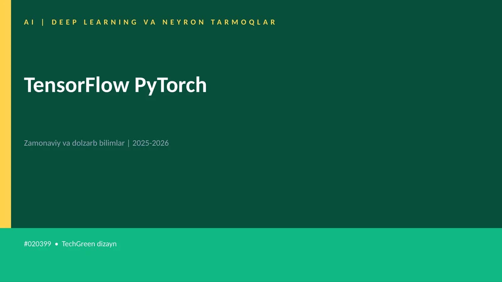 AI | DEEP LEARNING VA NEYRON TARMOQLAR 1