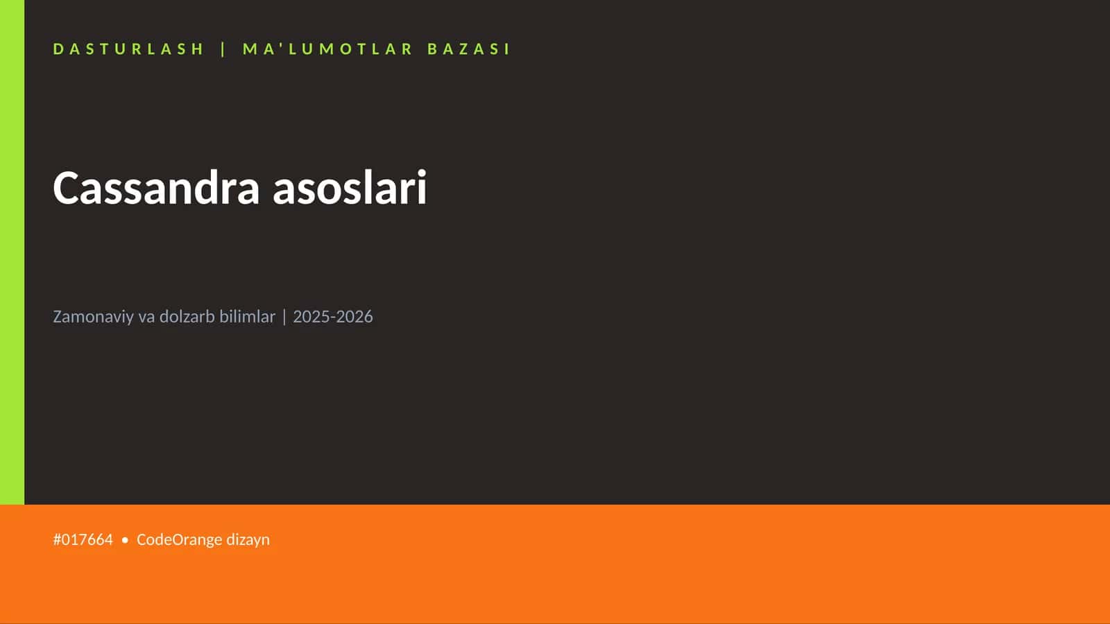 Cassandra asoslari 1
