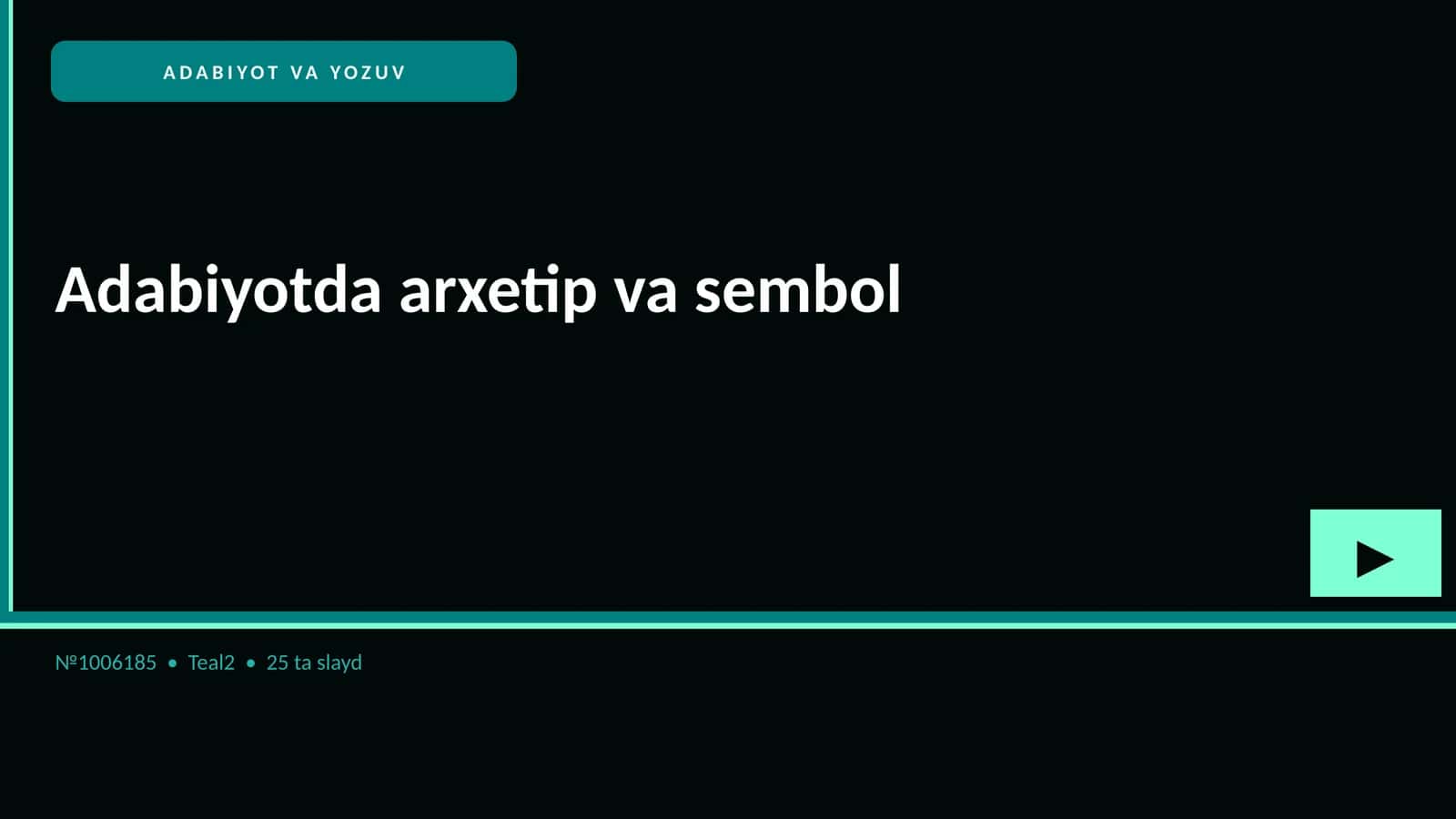 Adabiyotda arxetip va sembol 1