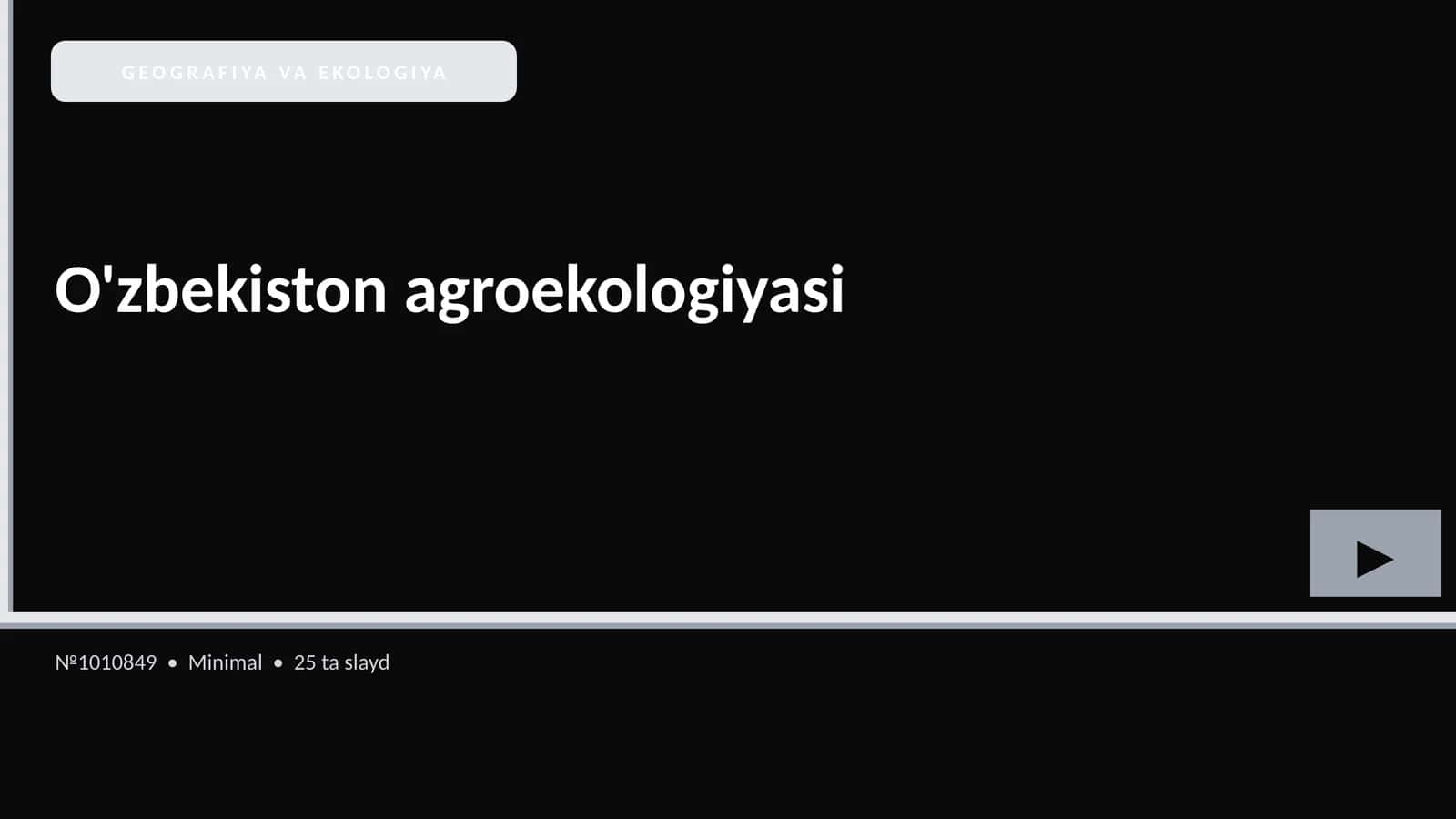 O'zbekiston agroekologiyasi 1