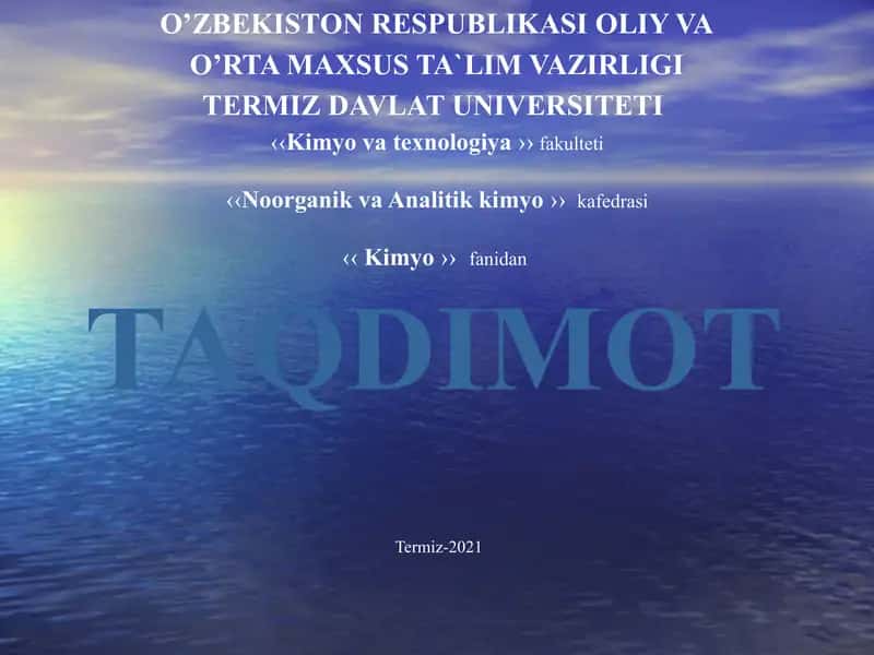 VI B guruh elementlari.  Xrom  va uning birikmalari. 1