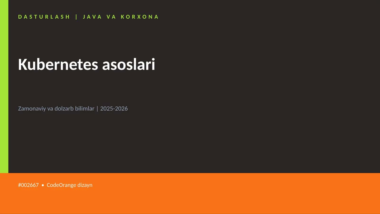 Kubernetes asoslari 1