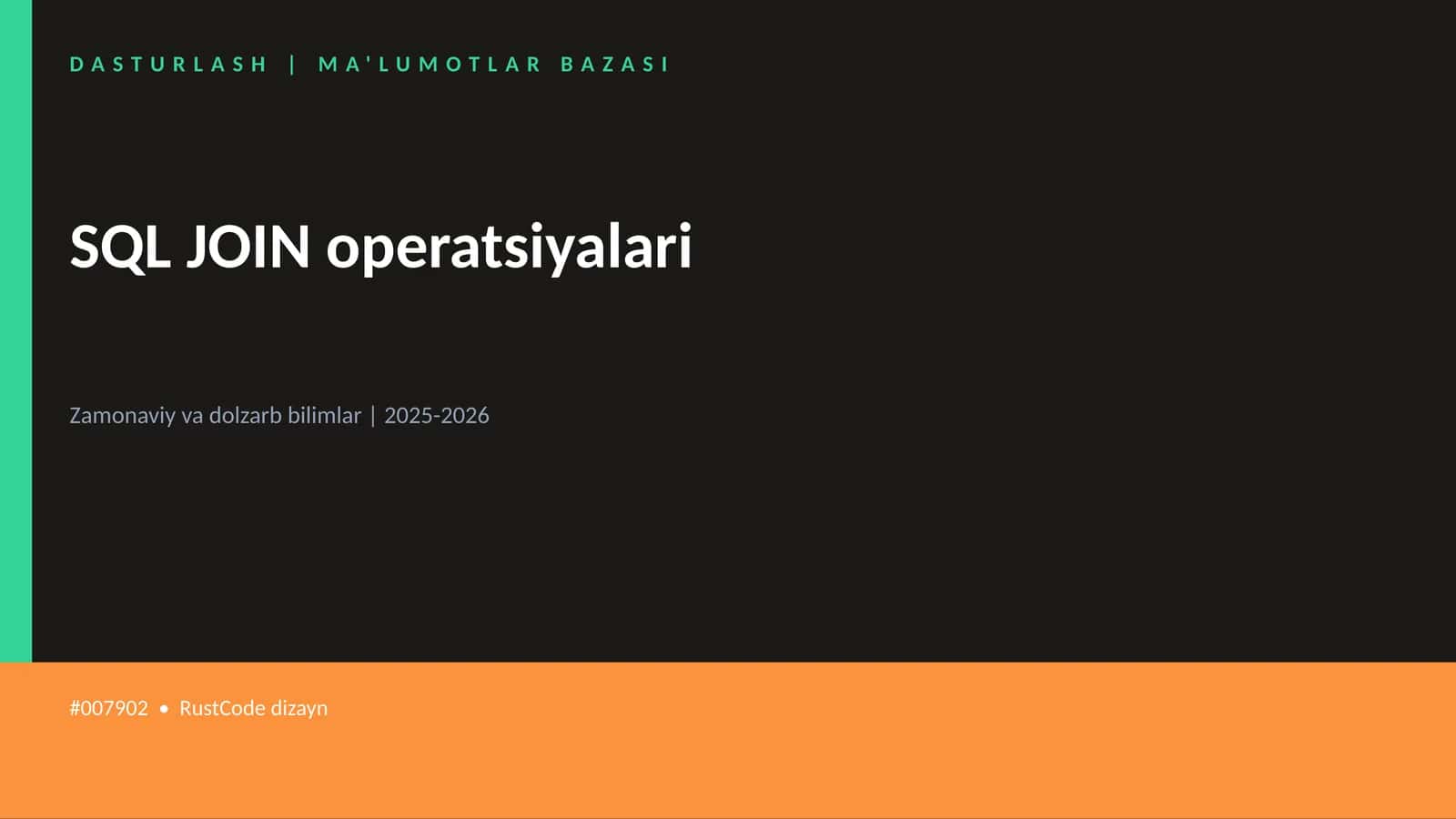 SQL JOIN operatsiyalari 1