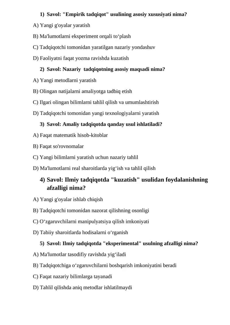 audit test savollar va javoblari 1