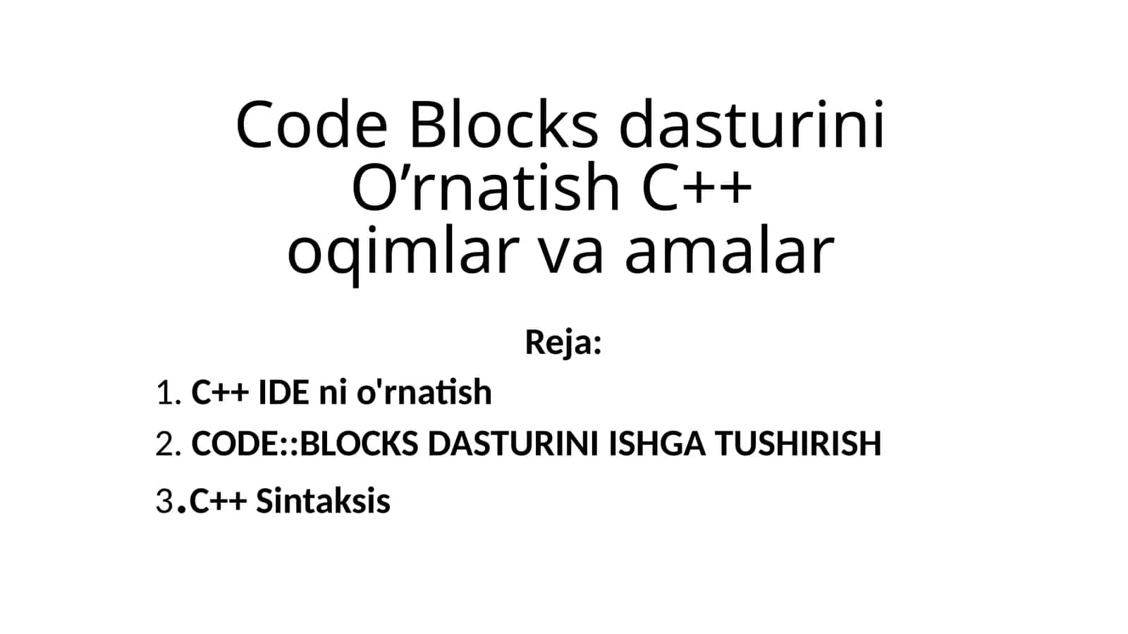 Code Blocks C++ 1