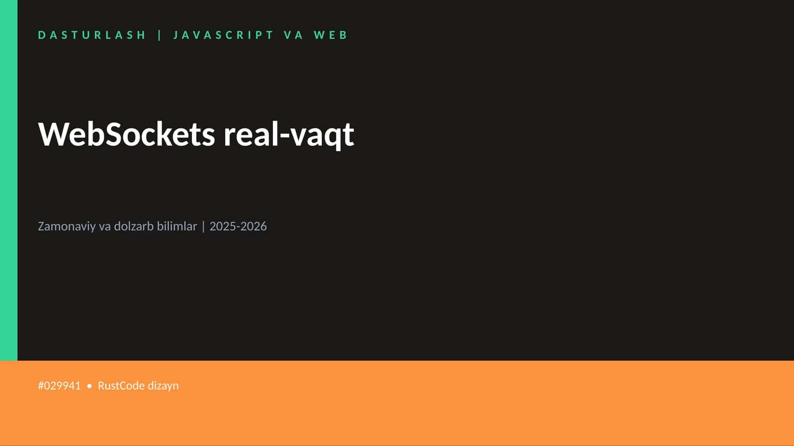 DASTURLASH | JAVASCRIPT VA WEB 1