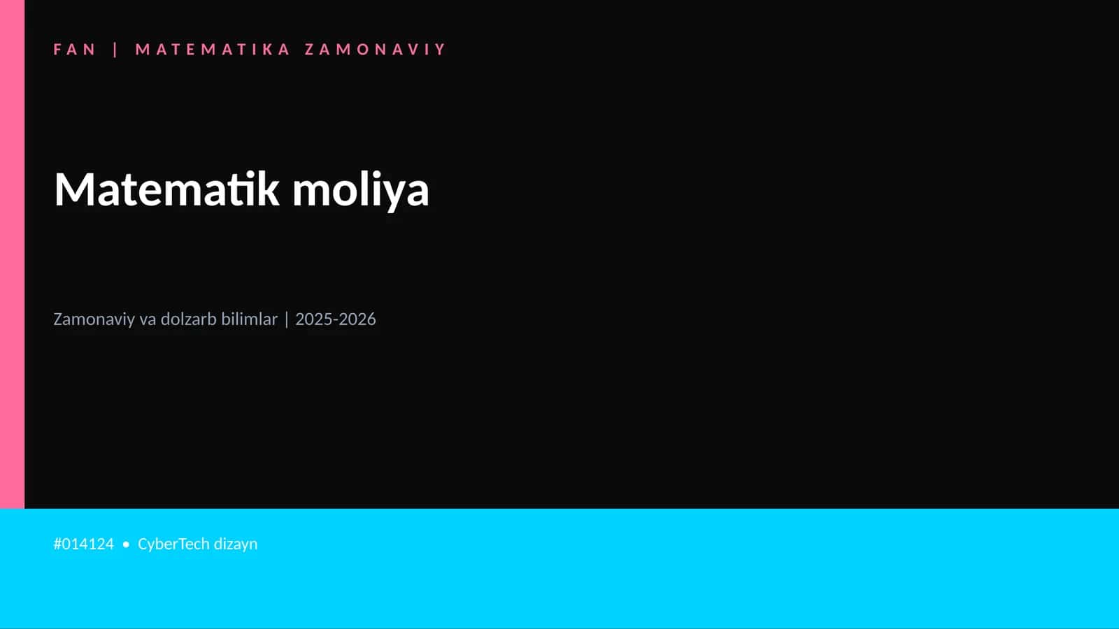 Matematik moliya 1