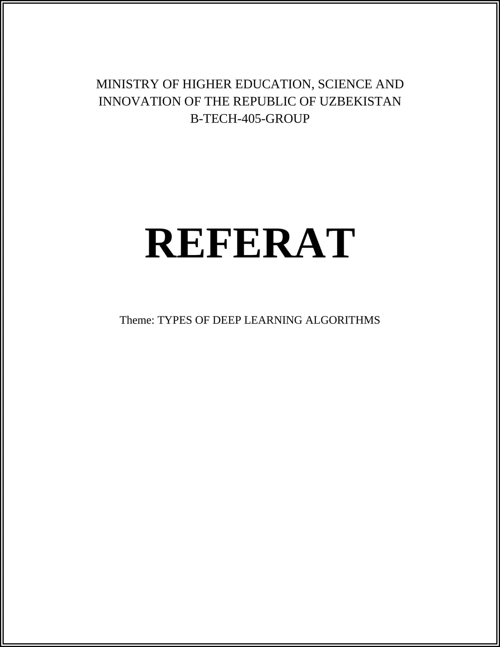 TYPES OF DEEP LEARNING ALGORITHMS 1