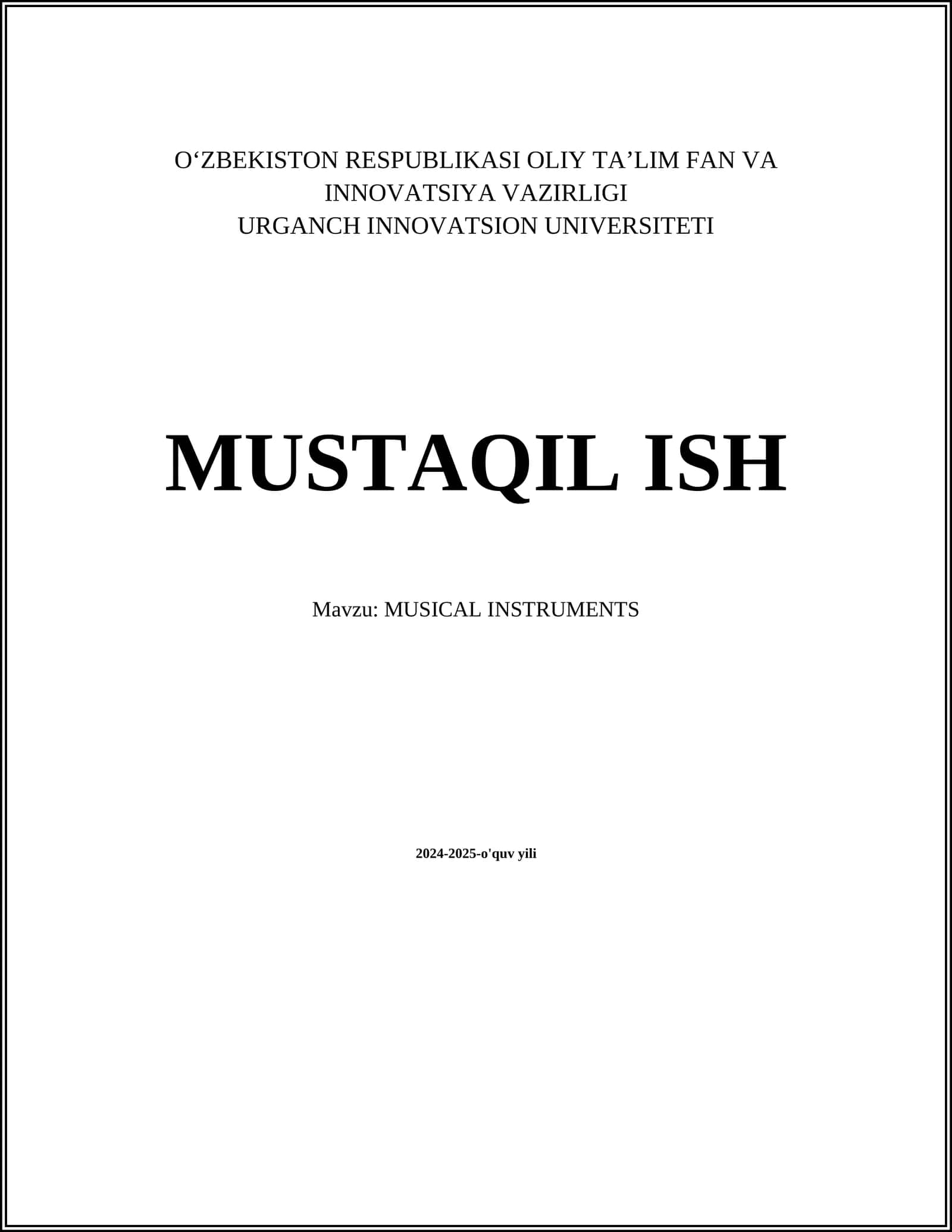 MUSICAL INSTRUMENTS 1