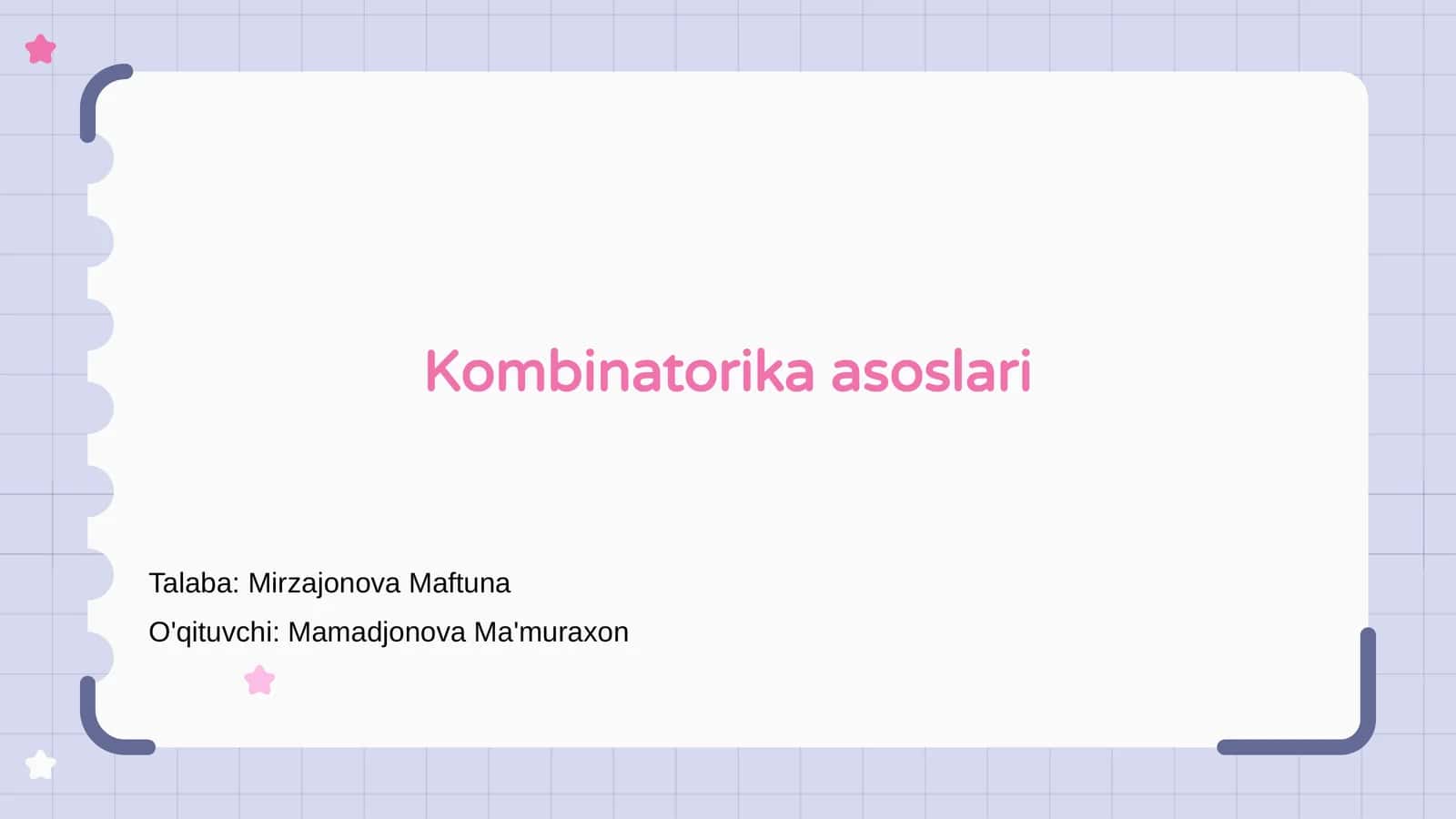 Kombinatorika asoslari 1