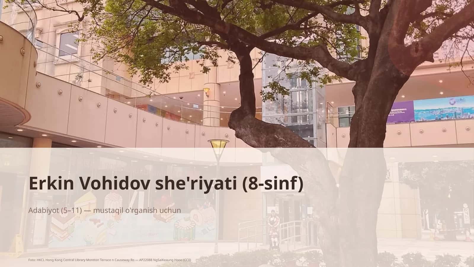 Erkin Vohidov she'riyati (8-sinf) 1