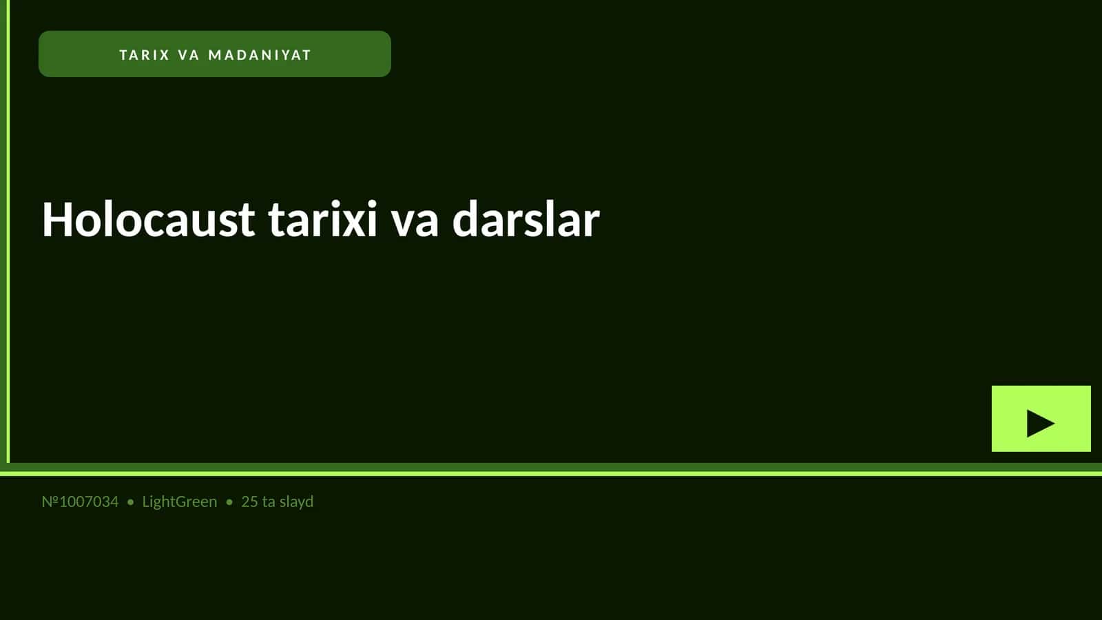 Holocaust tarixi va darslar 1