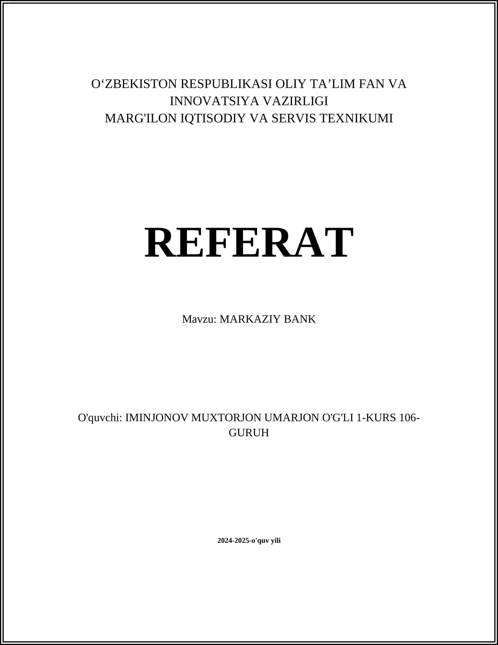 MARKAZIY BANK 1