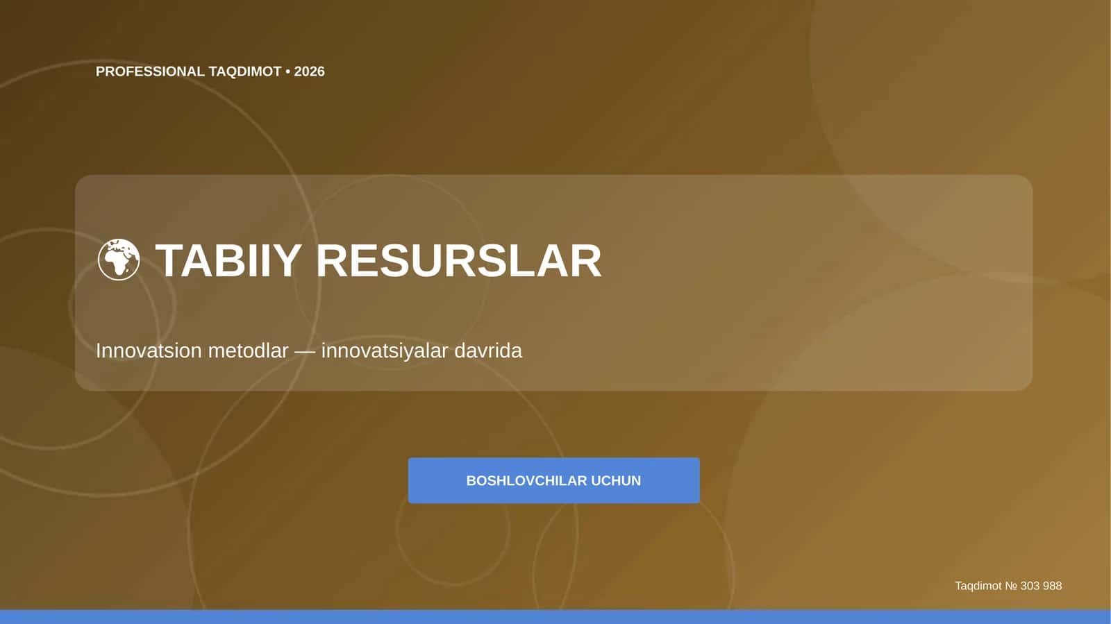 Tabiiy resurslar: innovatsion metodlar (innovatsiyalar davrida) 1